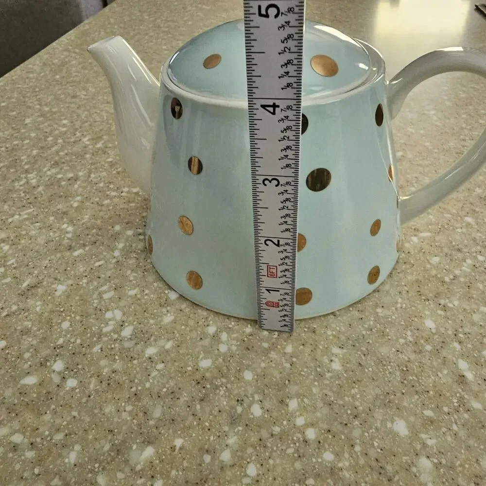 Australian Living Blue & Gold Polka Dot Teapot 2.5 Cup